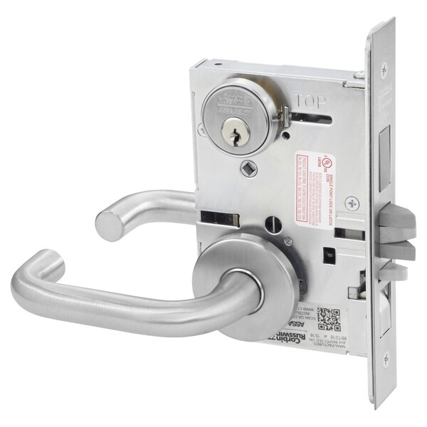 Apartment or Dormitory Mortise Lock, LS Lever, A Rose, Satin Stainless Steel